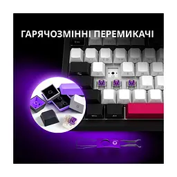 Клавіатура Lorgar KBP7075W Pro RGB Wireless/Bluetooth/USB UA Black/Yellow (LRG-KBP7075W-YL-US) - мініатюра 6