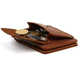 Затискач із монетницею шкіряний коньячний Tarwa 11.5х8х1 см acs0032185 - мініатюра 6