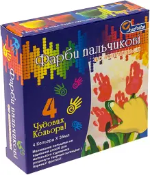 Фарба для малювання пальчиками 4кольор. 35мл №RFC0435/6869 (12)(48) (30.11.2024) - мініатюра 4