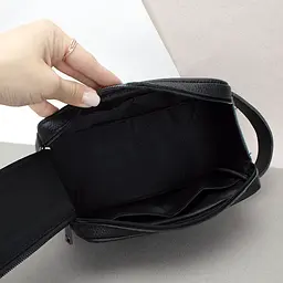 Несесер чоловічий шкіряний HandyCover S434 чорний на блискавці - мініатюра 3