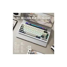 Клавіатура Attack Shark X66 RGB Wireless/Bluetooth/USB UA White Cheese (X66CW_AS) - мініатюра 5