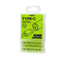 Акумулятори Remax AA01 Rechargeable USB Lithium Battery 830mAh 2 pcs set - мініатюра 2