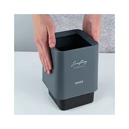 Кошик для паперів Axent Настільний контейнер для сміття, квадратний, сірий (2132-03-A) - мініатюра 5