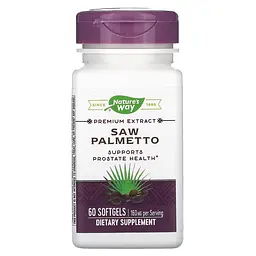 Екстракт ягід сереноа Nature's Way Saw Palmetto, 60 капсул для підтримки передміхурової залози