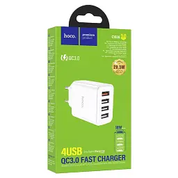 Блок питания Hoco C102A зарядный адаптер 4 USB-порта - миниатюра 3