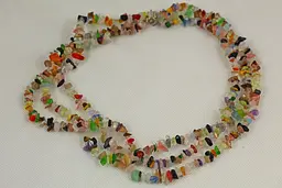 Намисто No name мульті каміння 3 низки 51 см сріблясте - мініатюра 3