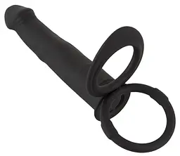 Насадка на пеніс Black Velvets RC Double Fucker 13.1 см (чорний) - мініатюра 13