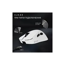 Мишка Ajazz AJ179 V2 MAX Wireless/Bluetooth/USB White (AJ179-V2-MAX-W) - мініатюра 11