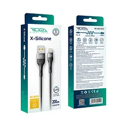 Кабель для подзарядки USB Ridea RC-XS51 X-Silicone USB-Lightning 12W 5V/2.4A 2 м Черный - миниатюра 3