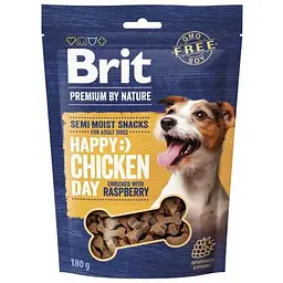Ласощі для собак Brit Premium Semi-moist Snacks Chicken with Raspberry напіввологі з куркою та малиною 180