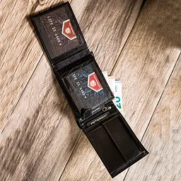Портмоне чоловіче шкіряне Peterson 304T Black з вантажівкою чорне в коробці - мініатюра 7