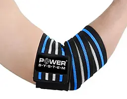 Бинти на лікоть Power System PS-3600 Elbow Wraps Blue/Black (пара) (PS-3600_Blue-Black) - мініатюра 3