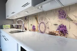 Кухонний фартух Happy Pocket Лавандова Кава вінілова наклейка ПВХ годинник лаванда Фіолетовий 60х300 см Z180604 - мініатюра 6