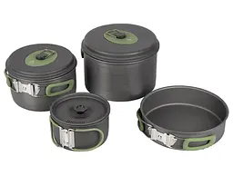 Набор посуды Bo-Camp Explorer 4 Pieces Hard Anodized Grey/Green (2200244) (DAS301407) - миниатюра 2