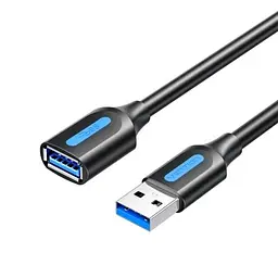 Дата кабель USB 3.2 AM/AF 2.0m 10Gbps PVC black Vention (CBOBH)