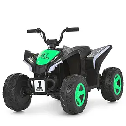 Квадроцикл дитячий 2 мотора 35W акумулятор 12V7-9Ah MP3 Bluetooth USB EVA колеса шкіряне сидіння зелений (M 6283EL-5)