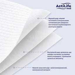 Пелюшки гігієнічні Actilife Med Basic поглинаючі 60х90 см 10 шт. - мініатюра 4