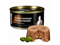 Корм для котів ANIMALL Консерва 80г Вологий з качкою та куркою,