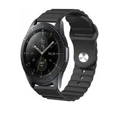Ремінець BeWatch для Samsung Galaxy Watch 42/3 41 мм/Active/Active 2 силіконовий 20 мм Wave Чорний (1010701) - мініатюра 6