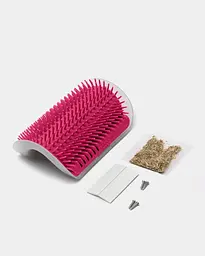 Щітка-чесалка для кішок Semi Brush-comb, Pink з кутовим кріпленням до стіни - мініатюра 2