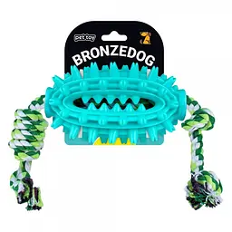 Іграшка для собак Bronzedog Petfun Dental Спайк з Канатом 8 х 13 см - мініатюра 5