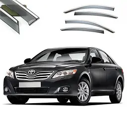Дефлектори вікон вітровики Benke для Toyota Camry V40 2006-2011 Хром Молдинг Із Нержавіючої Сталі 3D 3D