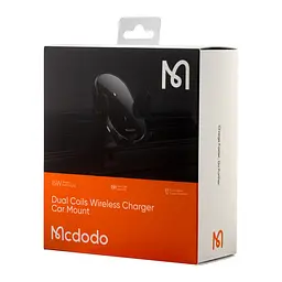 Холдер Mcdodo ZN Series Dual Coil Wirelss Charger Car Amount CH -1600 Чорний - мініатюра 2