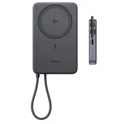 Батарея універсальна Ugreen 10000mAh 30W 1xUSB-C + 15W Magnetic Wireless + cable USB-C black (75982B) - мініатюра 7