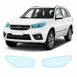 Антигравійна захисна бронеплівка за лекалами для Chery Tiggo 3 II 2014-2019 - оптика (фари та ПТФ)