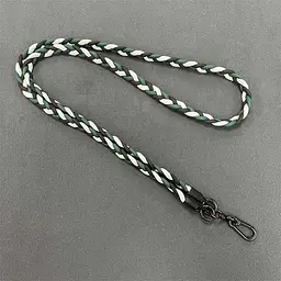 Плетений шнурок (5мм) 120см Dark Green / Black / White - мініатюра 2