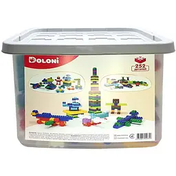 Дитячий блочний конструктор Doloni 013999/03 у пластиковому боксі 252 деталі