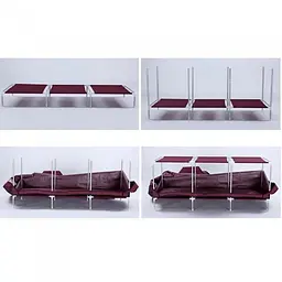 Складана тканинна шафа, шафа для одягу Storage Wardrobe 88130 на 3 секції Коричнева - мініатюра 5