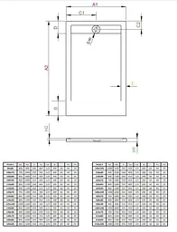 Душовий піддон Radaway Teos F 160x0 колір чорний HTF16080-54 - мініатюра 3