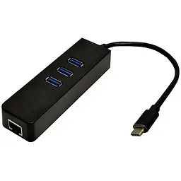 Перехідник Dynamode USB 3.1 Type-C - RJ45 Gigabit Lan, 3*USB 3.0 (USB3.1-TypeC-RJ45-HUB3)