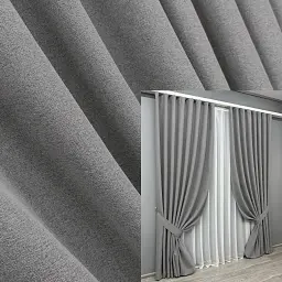 Комплект штор VR-Textil Ashen Night блэкаут 2 шт 150x290 см серый (1851ш)