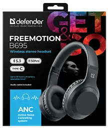 Гарнітура Defender FreeMotion B695 Bluetooth ANC Black (63695) - мініатюра 10