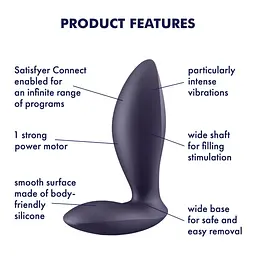 Анальна вібропробка Satisfyer Power Plug силіконова водонепроникна іграшка для яскравих відчуттів - миниатюра 7