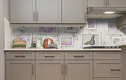 Вініловий кухонний фартух Happy Pocket Картини з метеликами наклейка для кухні ПВХ 3Д Текстура Бежевий Z181498 - мініатюра 5