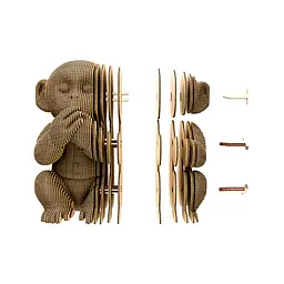 Тріо Мавпенят (MONKEYS TRIO) - Картонний 3D-пазл Cartonic - мініатюра 4