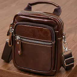 Невелика чоловіча сумка з натуральної шкіри Vintage 20478 коричневий