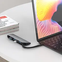 Type-C адаптер хаб Hoco Easy connect adapter HB17 на USB3.0x3 + SD / microSD - мініатюра 4