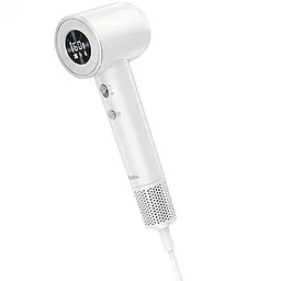 Фен для волосся Hoco HP10 with digital display (1600W) White - мініатюра 2