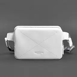 Шкіряна жіноча поясна сумка Dropbag Mini біла - мініатюра 8