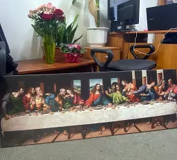 Інтер'єрна картина Тайна вечеря, Леонардо да Вінчі, Leonardo da Vinci, The Last Supper, релігійний декор, 60×168 см (id5894) - мініатюра 4