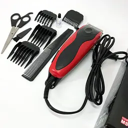 Машинка для стрижки волосся Domotec MS 3304 мережева 4 насадки 3,6,9,12 мм нержавіюча сталь 12 Вт Чорний - мініатюра 2