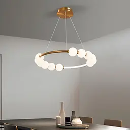 Люстра Nordic Pearl з плафонами-перлинками на 3 режими 60 см Line F Арт. SG33-600 AB