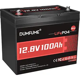 Акумулятор Dumfume LiFePO4 12V (12.8V/100Ah/1280Wh) (Dumfume-12,8V/100Ah-MINI) [164635]