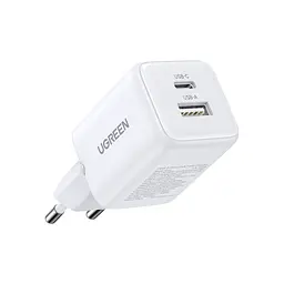 Зарядний пристрій Ugreen X514 1xUSB-C PD20W + 1xUSB GaN white (65006) - мініатюра 3