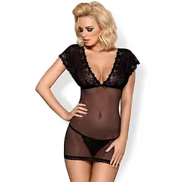 Комплект білизни Obsessive 821-CHE-1 L/XL чорний