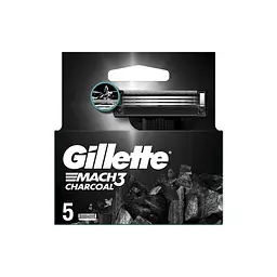 Змінні касети Gillette Mach3 Charcoal деревне вугілля 5 шт.